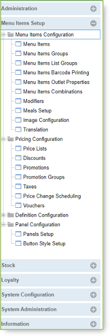 xnPOS - New Menu Structure